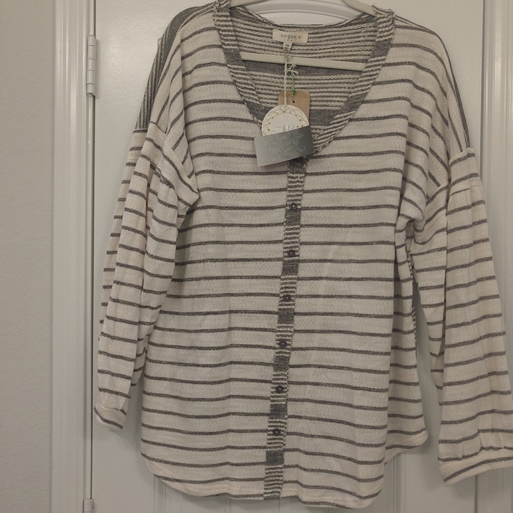 Grey Stripe Blouse